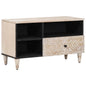 Mueble de TV con cajón 80 x 33,5 x 46 cm Madera de mango maciza