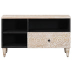 Mueble de TV con cajón 80 x 33,5 x 46 cm Madera de mango maciza