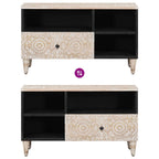 Mueble de TV con cajón 80 x 33,5 x 46 cm Madera de mango maciza