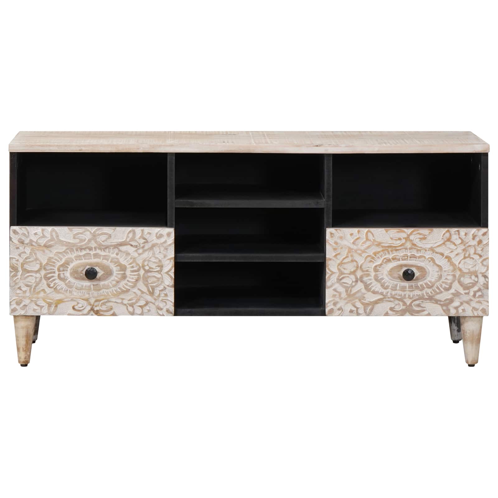 Mueble de TV 100 x 33,5 x 46 cm Madera de mango maciza