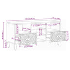 Mueble de TV 100 x 33,5 x 46 cm Madera de mango maciza