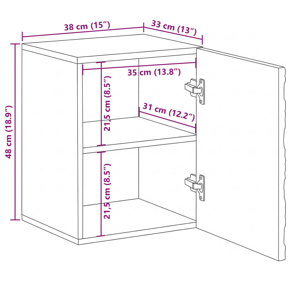 Gabinete Colgante de Baño con almacenamiento 38 x 33,5 x 48 cm