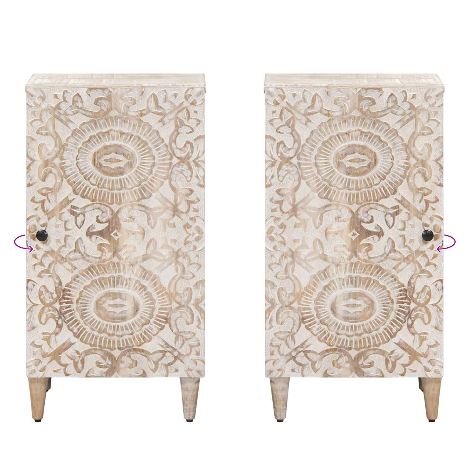Aparador con puerta 40 x 33,5 x 75 cm Madera de mango maciza