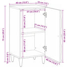 Aparador con puerta 40 x 33,5 x 75 cm Madera de mango maciza