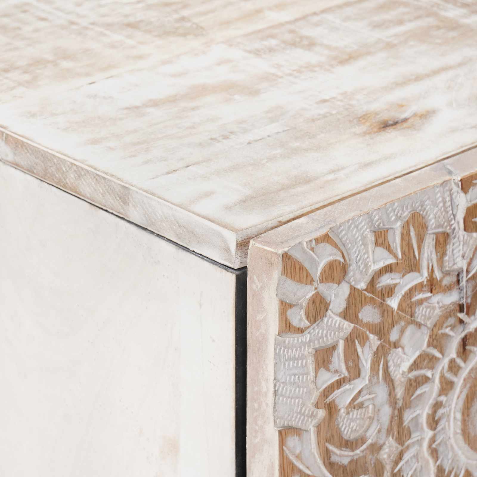 Mueble Alto con cajón 60 x 33,5 x 100 cm Madera de mango maciza