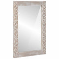 Espejo de pared Blanco 70 x 50 cm Madera de mango maciza