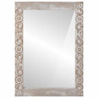 Espejo de pared Blanco 70 x 50 cm Madera de mango maciza