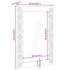 Espejo de pared Blanco 70 x 50 cm Madera de mango maciza