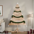 Árbol de Navidad de adorno madera maciza 110 cm