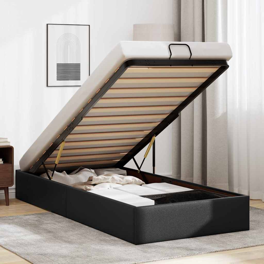 Estrutura de cama otomana sem colchão 140x190 cm cappuccino