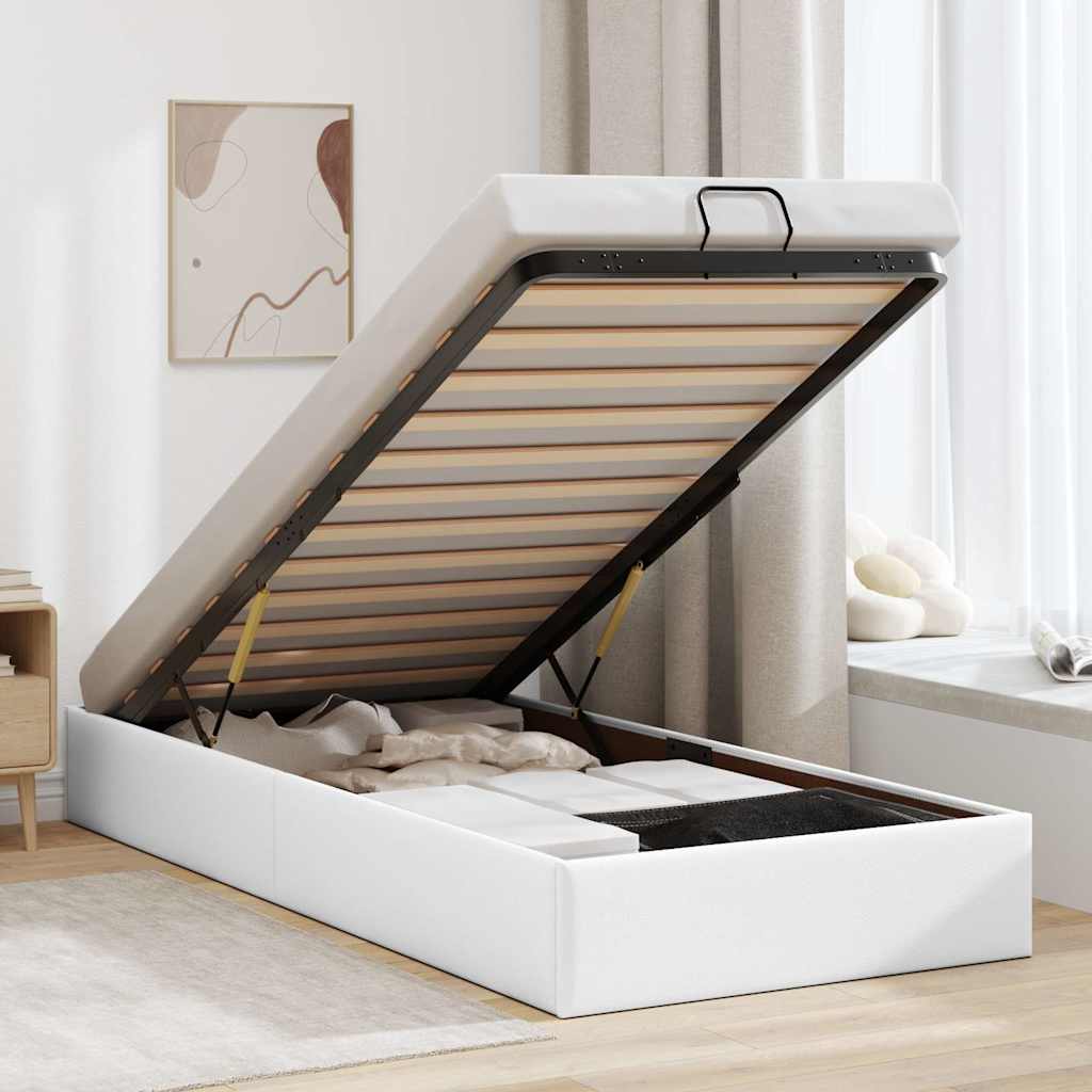 Estrutura de cama otomana sem colchão 140x190 cm cappuccino