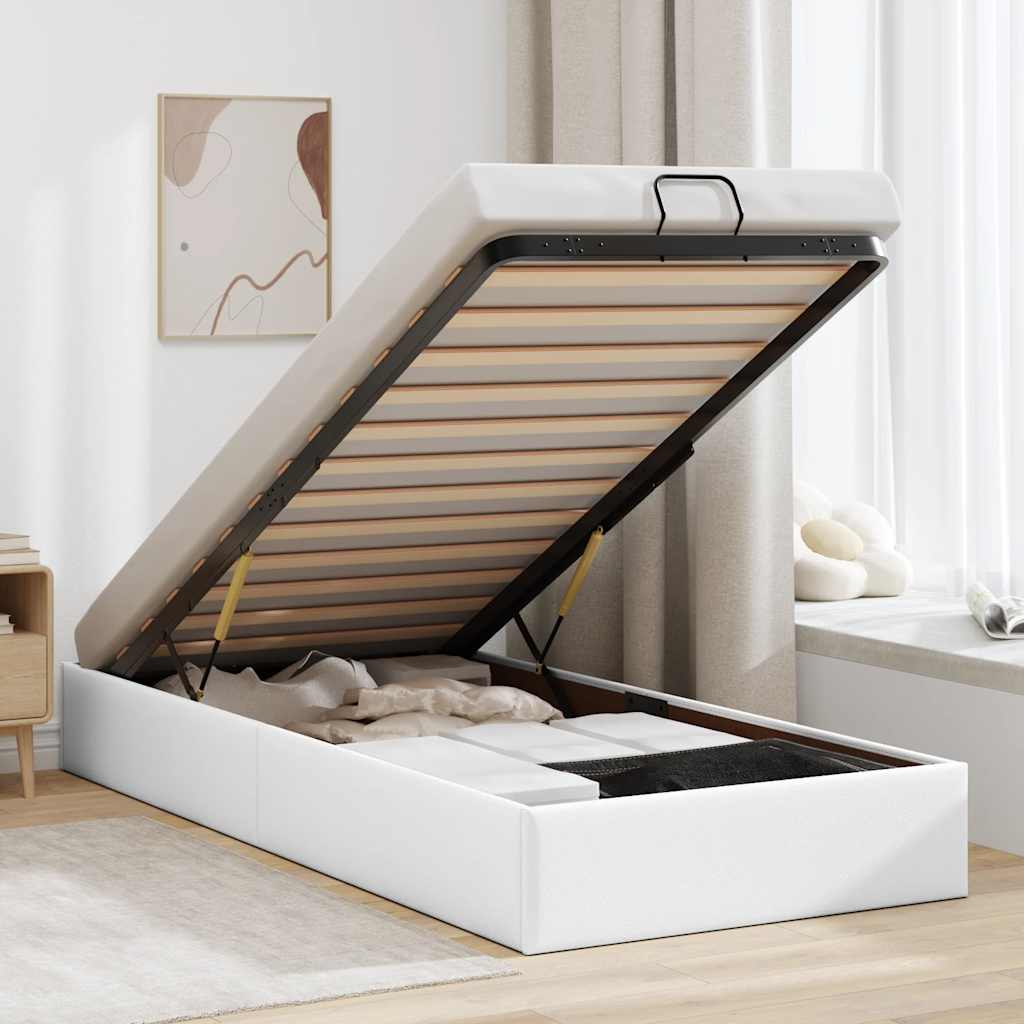 Estrutura de cama otomana sem colchão 140x190 cm cappuccino