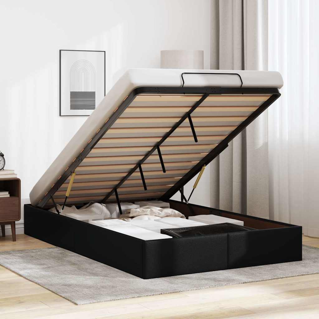 Estrutura de cama otomana sem colchão 140x190 cm cappuccino