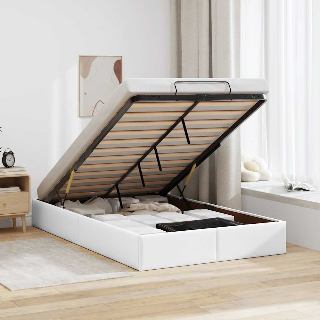 Estrutura de cama otomana sem colchão 140x190 cm cappuccino
