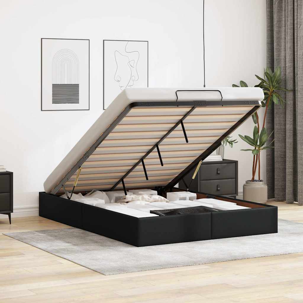 Estrutura de cama otomana sem colchão 140x190 cm cappuccino