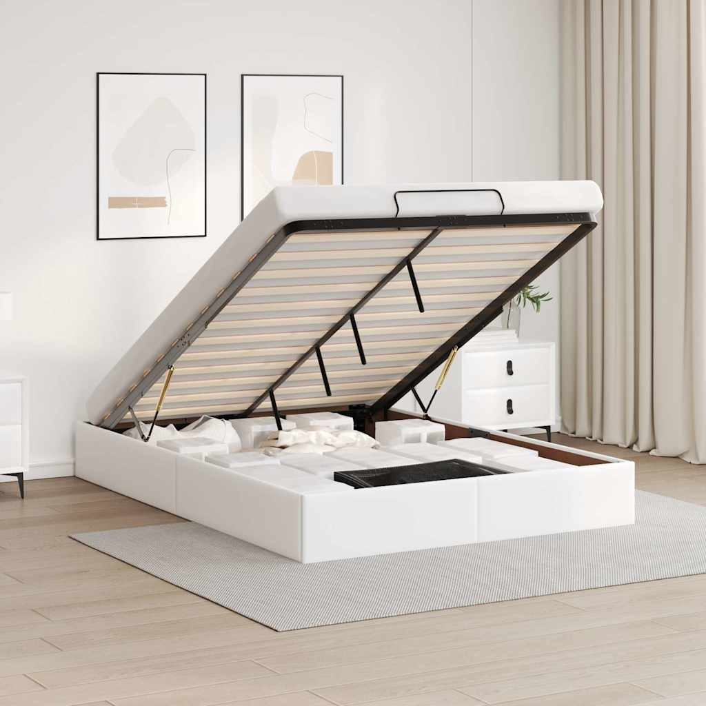 Estrutura de cama otomana sem colchão 140x190 cm cappuccino