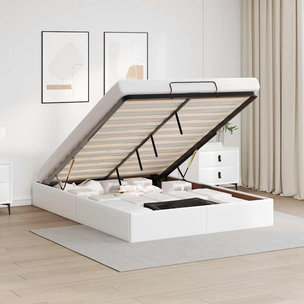 Estrutura de cama otomana sem colchão 140x190 cm cappuccino