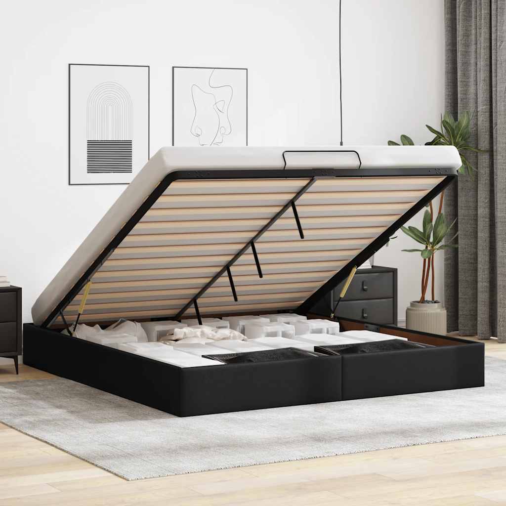 Estrutura de cama otomana sem colchão 140x190 cm cappuccino
