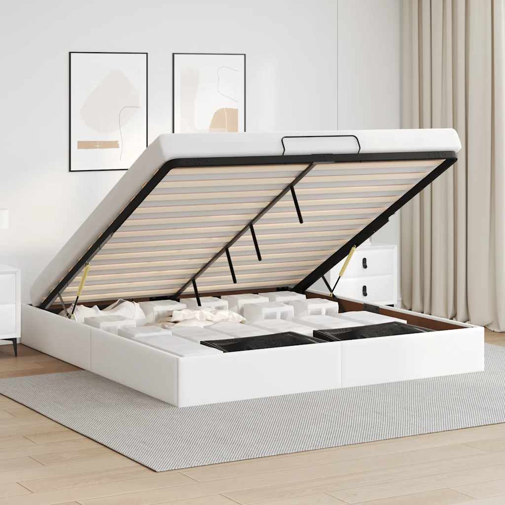Estrutura de cama otomana sem colchão 140x190 cm cappuccino