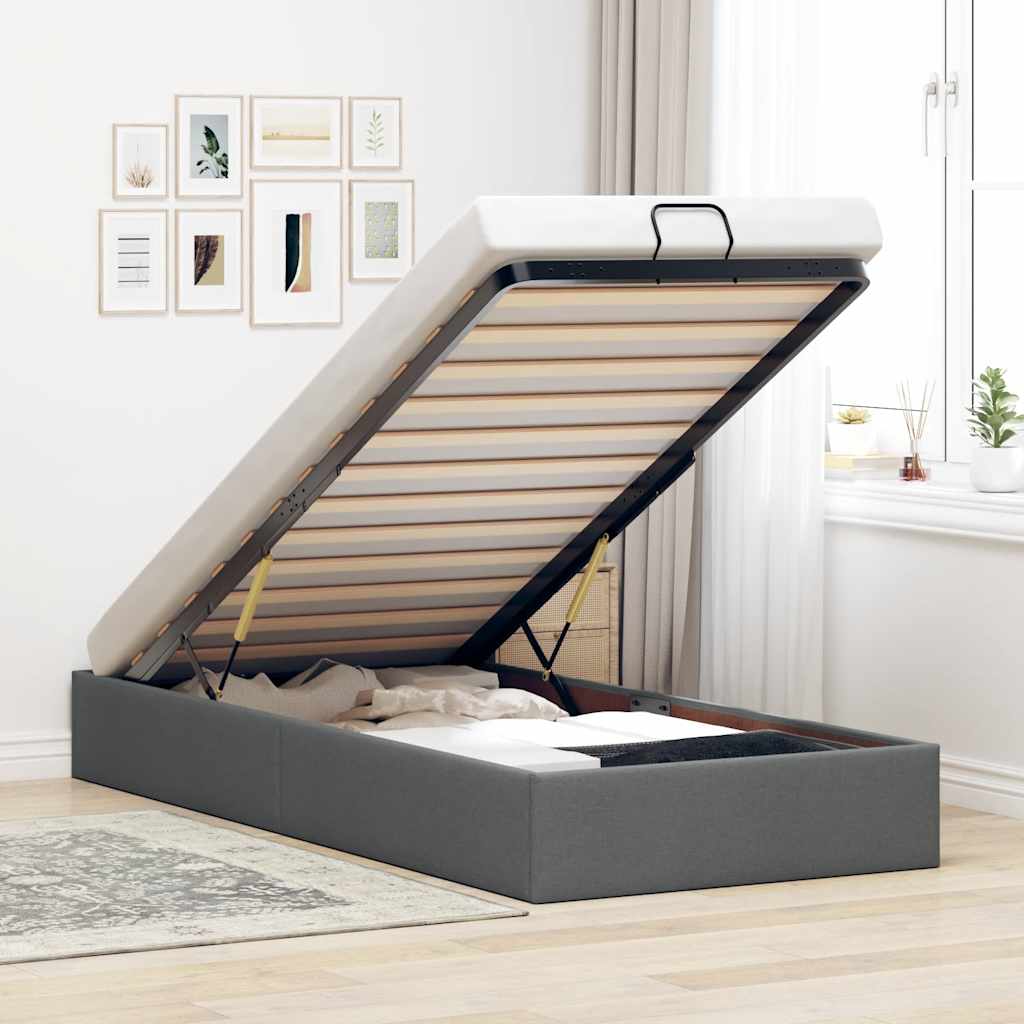 Estrutura de cama otomana sem colchão 140x190 cm cappuccino