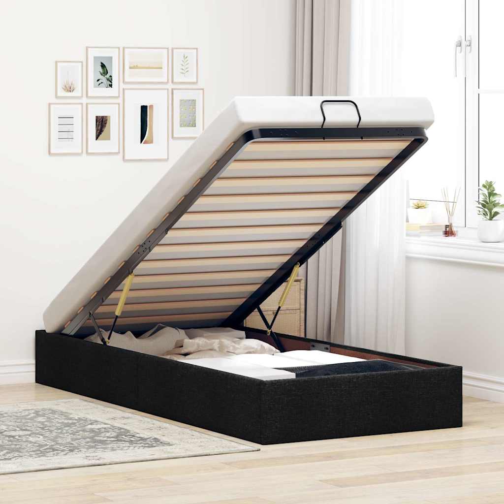Estrutura de cama otomana sem colchão 140x190 cm cappuccino