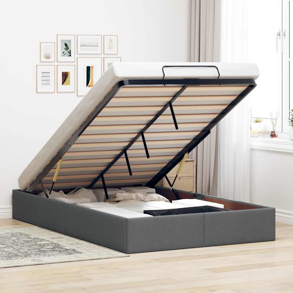 Estrutura de cama otomana sem colchão 140x190 cm cappuccino