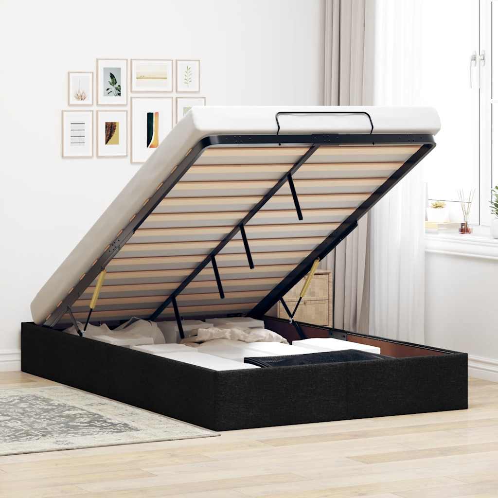 Estrutura de cama otomana sem colchão 140x190 cm cappuccino