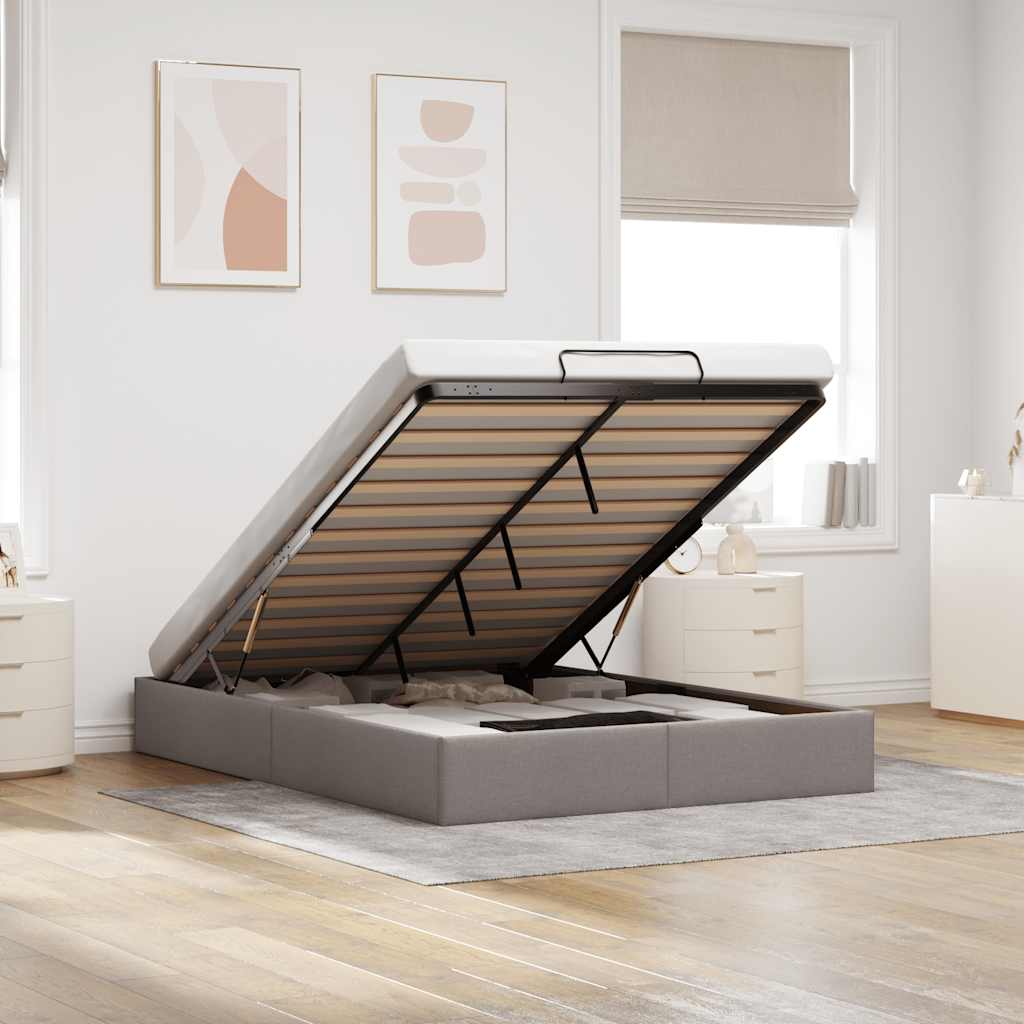 Estrutura de cama otomana sem colchão 140x190 cm cappuccino
