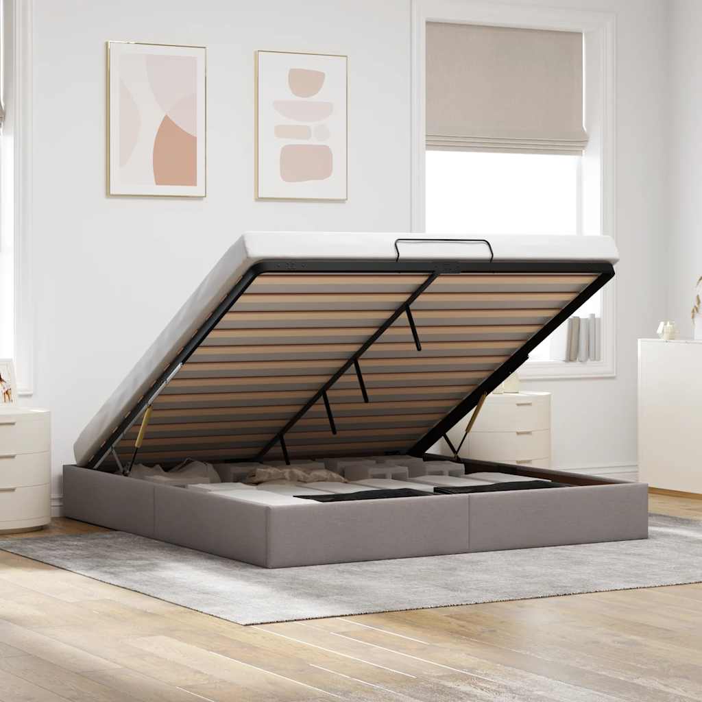 Estrutura de cama otomana sem colchão 140x190 cm cappuccino