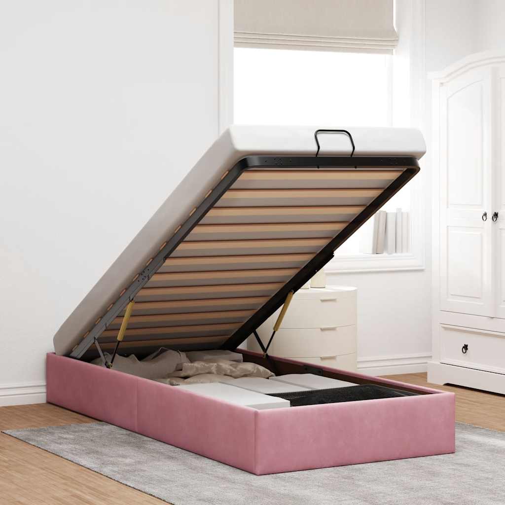 Estrutura de cama otomana sem colchão 140x190 cm cappuccino