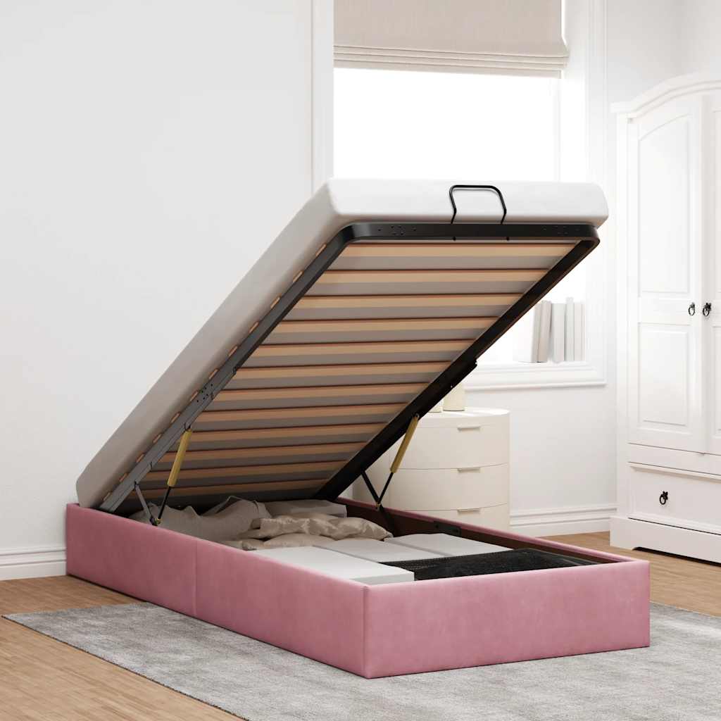 Estrutura de cama otomana sem colchão 140x190 cm cappuccino