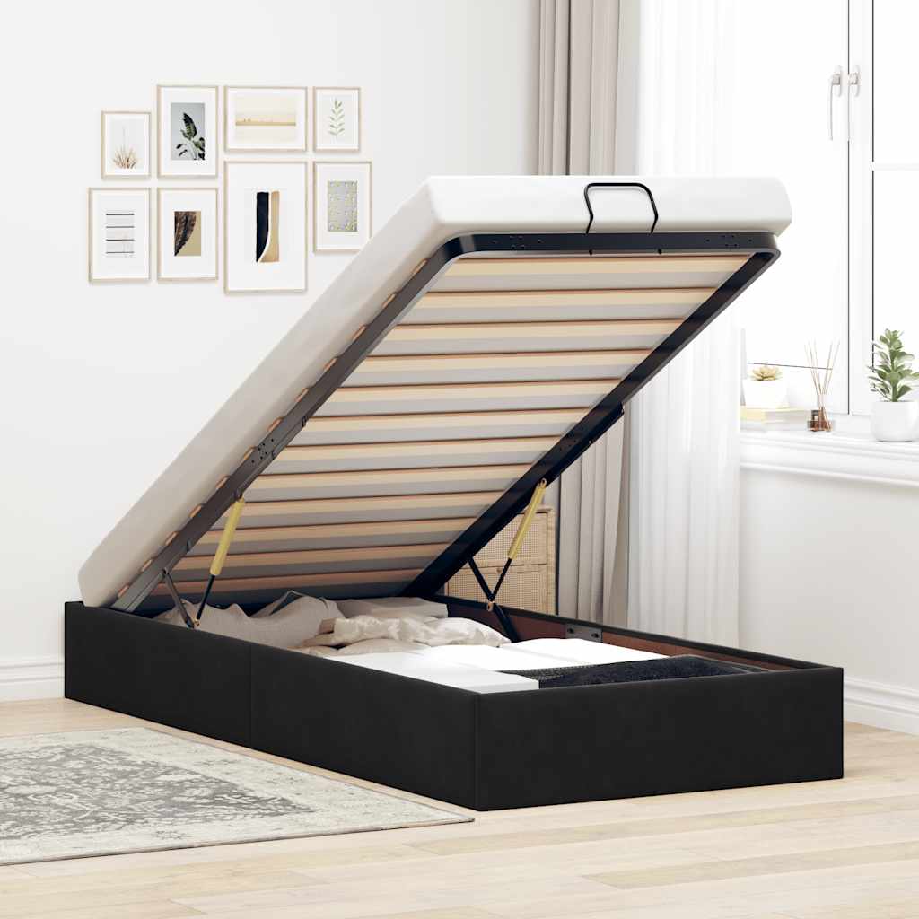 Estrutura de cama otomana sem colchão 140x190 cm cappuccino