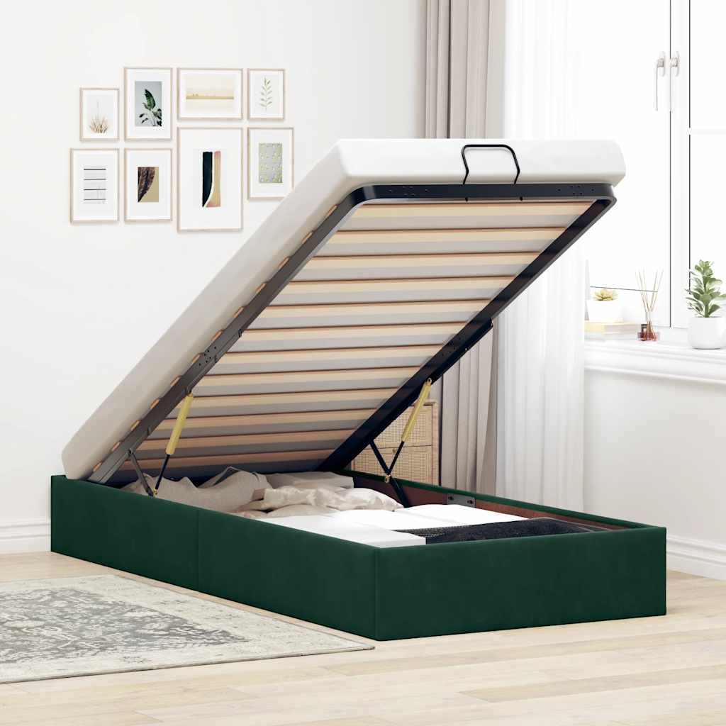 Estrutura de cama otomana sem colchão 140x190 cm cappuccino