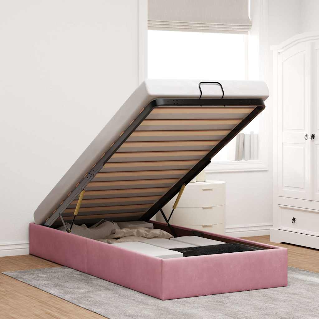 Estrutura de cama otomana sem colchão 140x190 cm cappuccino
