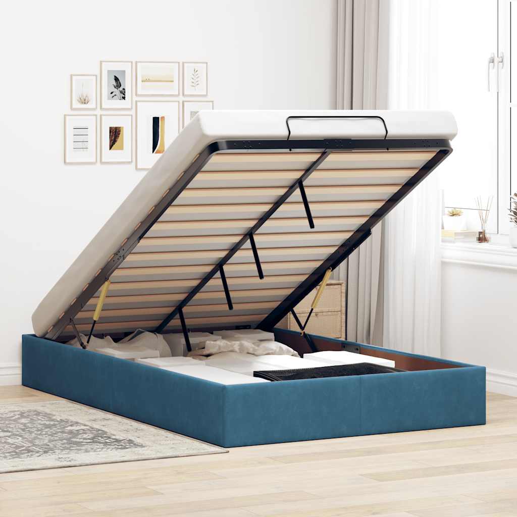 Estrutura de cama otomana sem colchão 140x190 cm cappuccino