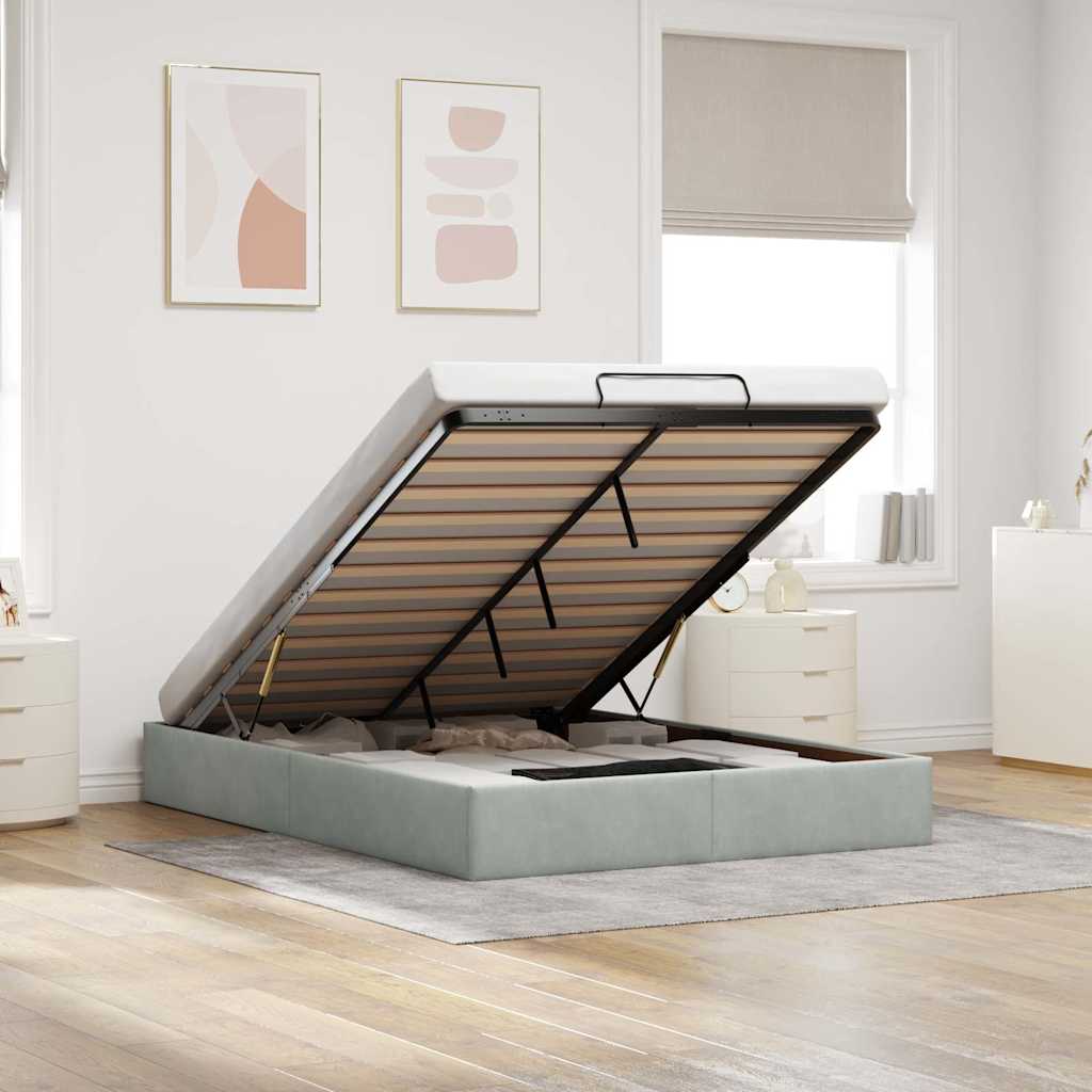 Estrutura de cama otomana sem colchão 140x190 cm cappuccino