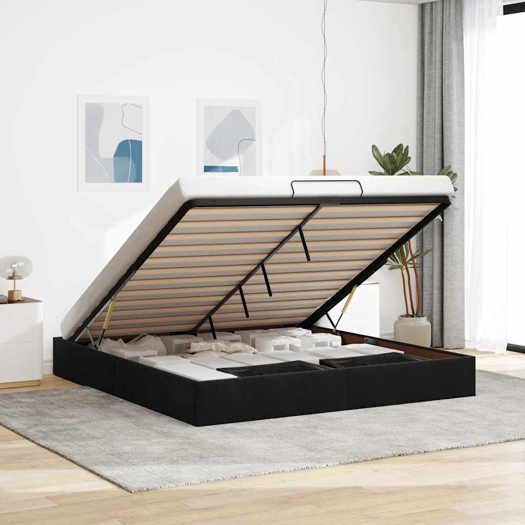 Estrutura de cama otomana sem colchão 140x190 cm cappuccino