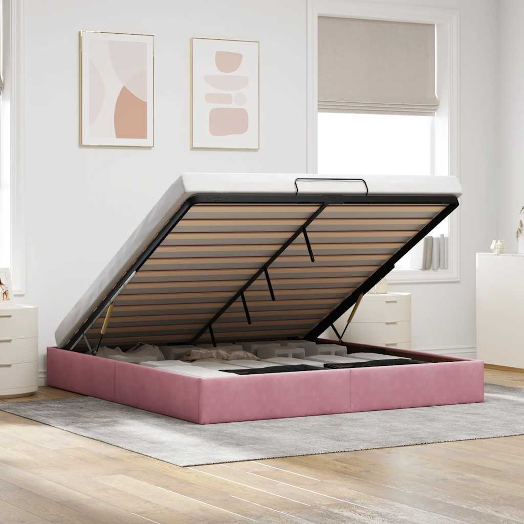 Estrutura de cama otomana sem colchão 140x190 cm cappuccino