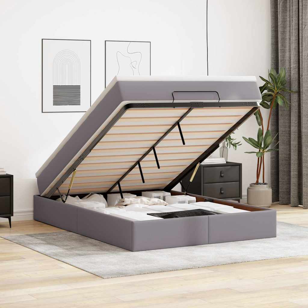 Estructura cama otomana colchón blanco puro 100x200cm
