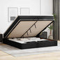 Cama otomana colchón LED cuero sintético capuchino 140x200cm