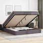 Cama otomana colchón LED cuero sintético capuchino 140x200cm