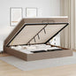 Cama otomana colchón LED cuero sintético capuchino 140x200cm