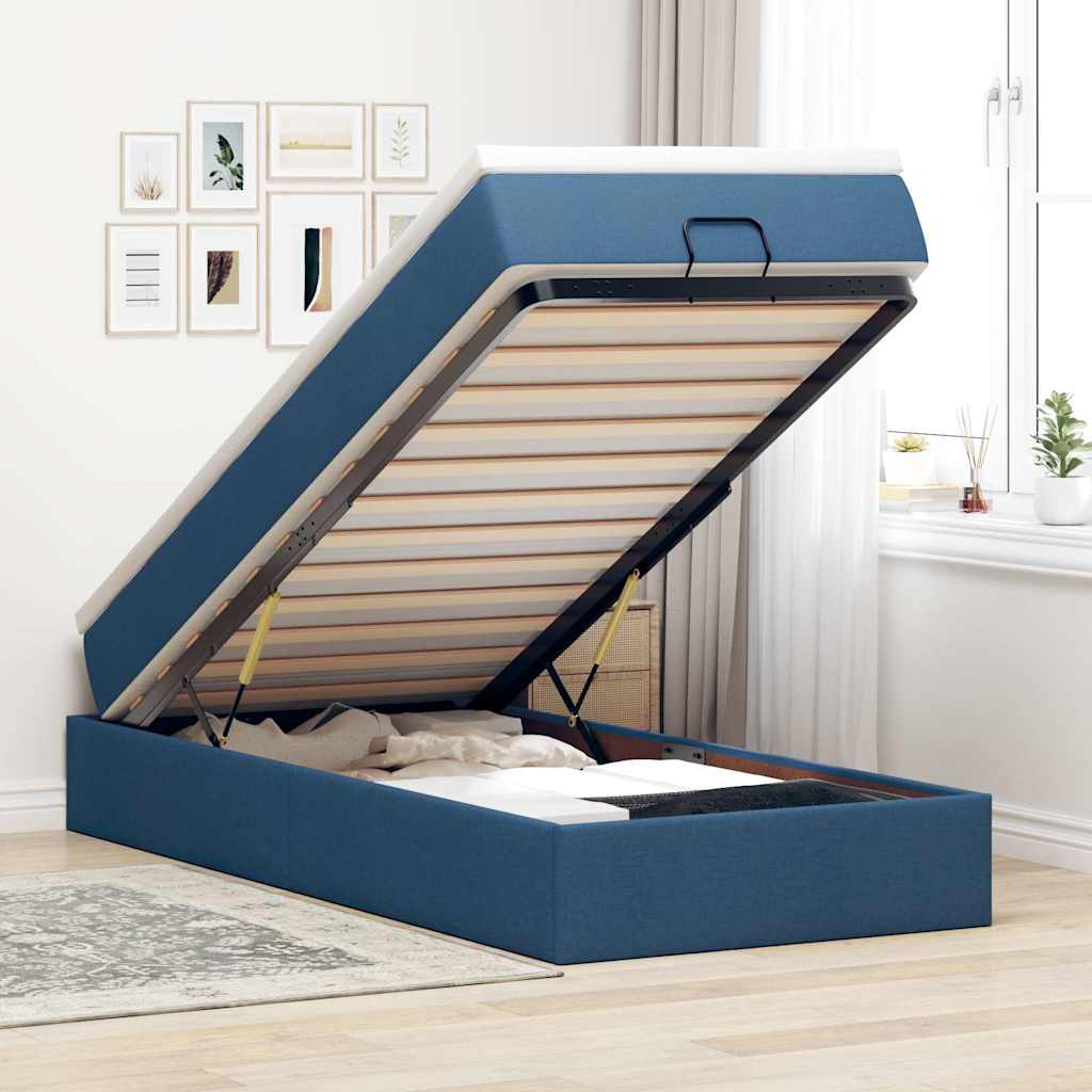 Cama otomana colchón cappucino cuero sintético 100x200cm