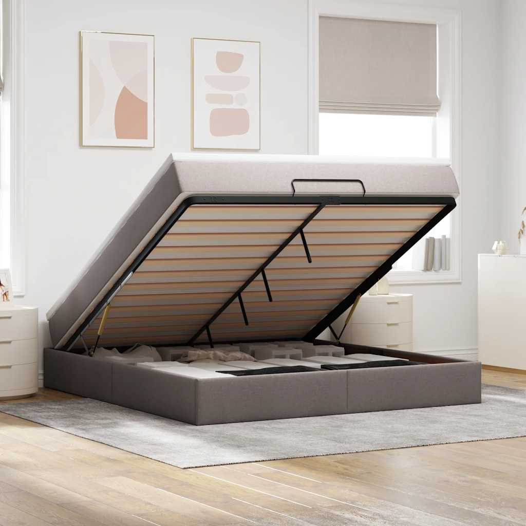Estructura cama otomana colchón blanco puro 100x200cm