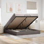 Cama otomana colchón LED cuero sintético capuchino 140x200cm