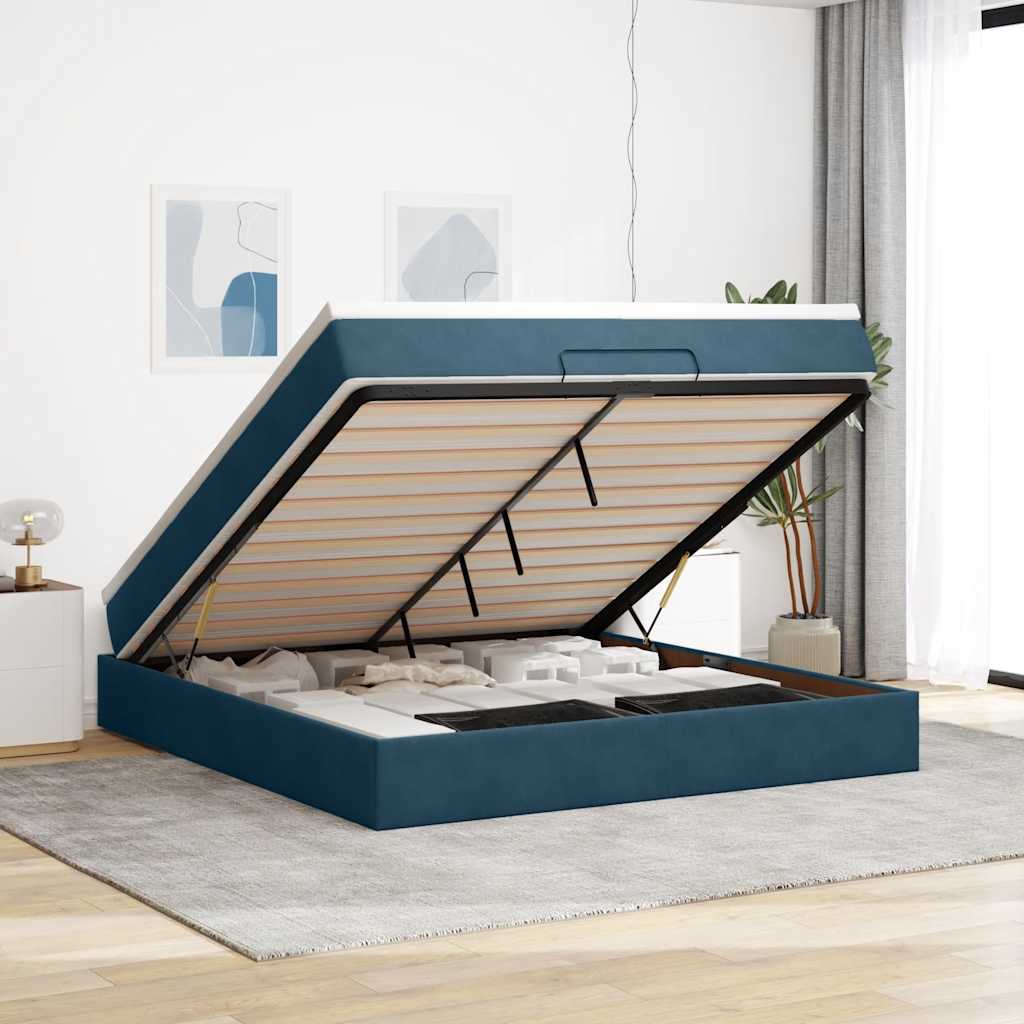 Cama otomana colchón cappucino cuero sintético 100x200cm