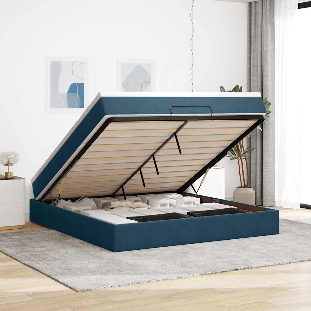 Estructura cama otomana colchón blanco puro 100x200cm