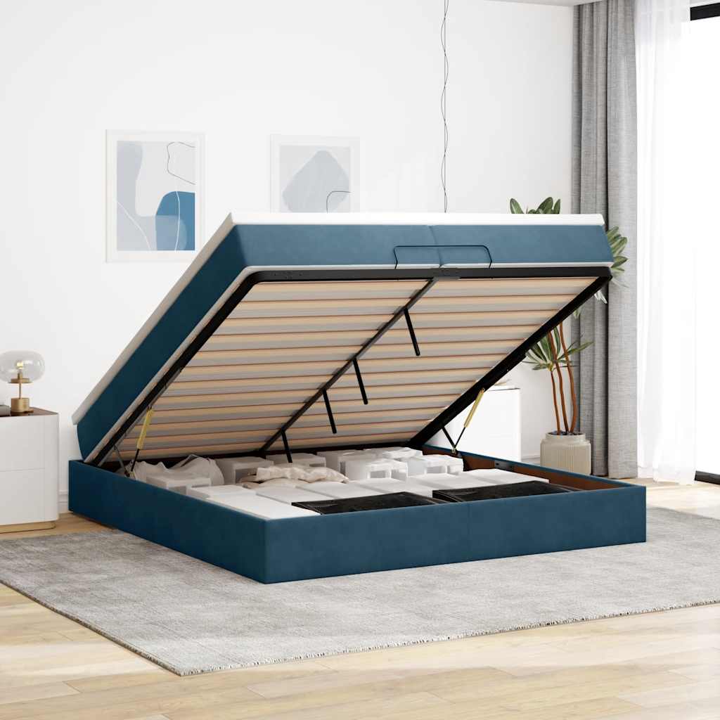 Estructura cama otomana colchón blanco puro 100x200cm