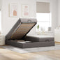 Cama otomana colchón LED cuero sintético capuchino 140x200cm