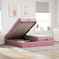 Cama otomana colchón LED cuero sintético capuchino 140x200cm